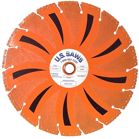 U.S.Saws 12" Tiger Tooth Diamond Blade APB12125